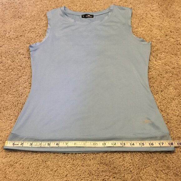 Crane Pale Sky Blue Mesh Hem Workout Tank - Picture 13 of 15